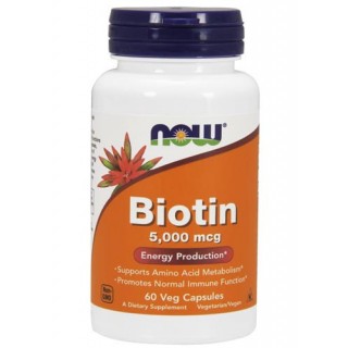 Biotin 5000 mg NOW 60 вег капс - фото - 2