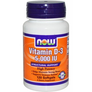 Vitamin D-3 5000 IU 120 caps Now - фото - 1