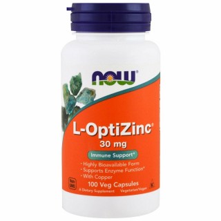 L- OptiZinc 30 mg 100 caps Now - фото - 1