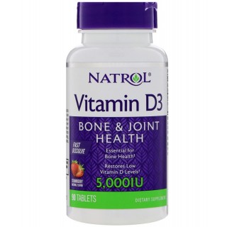 Vitamin D3 Fast Dissolve 5000 IU Natrol 90 Tabs - фото - 1