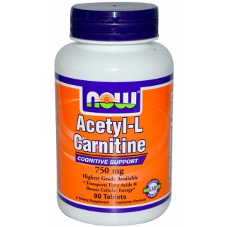 Acetyl L-Carnitine 750 mg 90 tab Now - фото - 1
