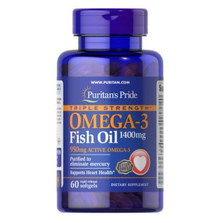 Omega-3 Fish Oil 950mg 60 Caps Puritans Pride - фото - 1