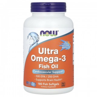 Ultra Omega 500/250 Now 180 softgels омега - фото - 1