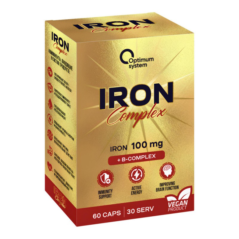 Iron Complex 60 Caps 100 mg Optimum System - фото - 1