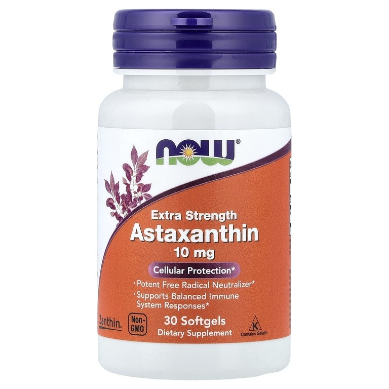 Astaxanthin 10 mg 30 caps Now - фото - 1